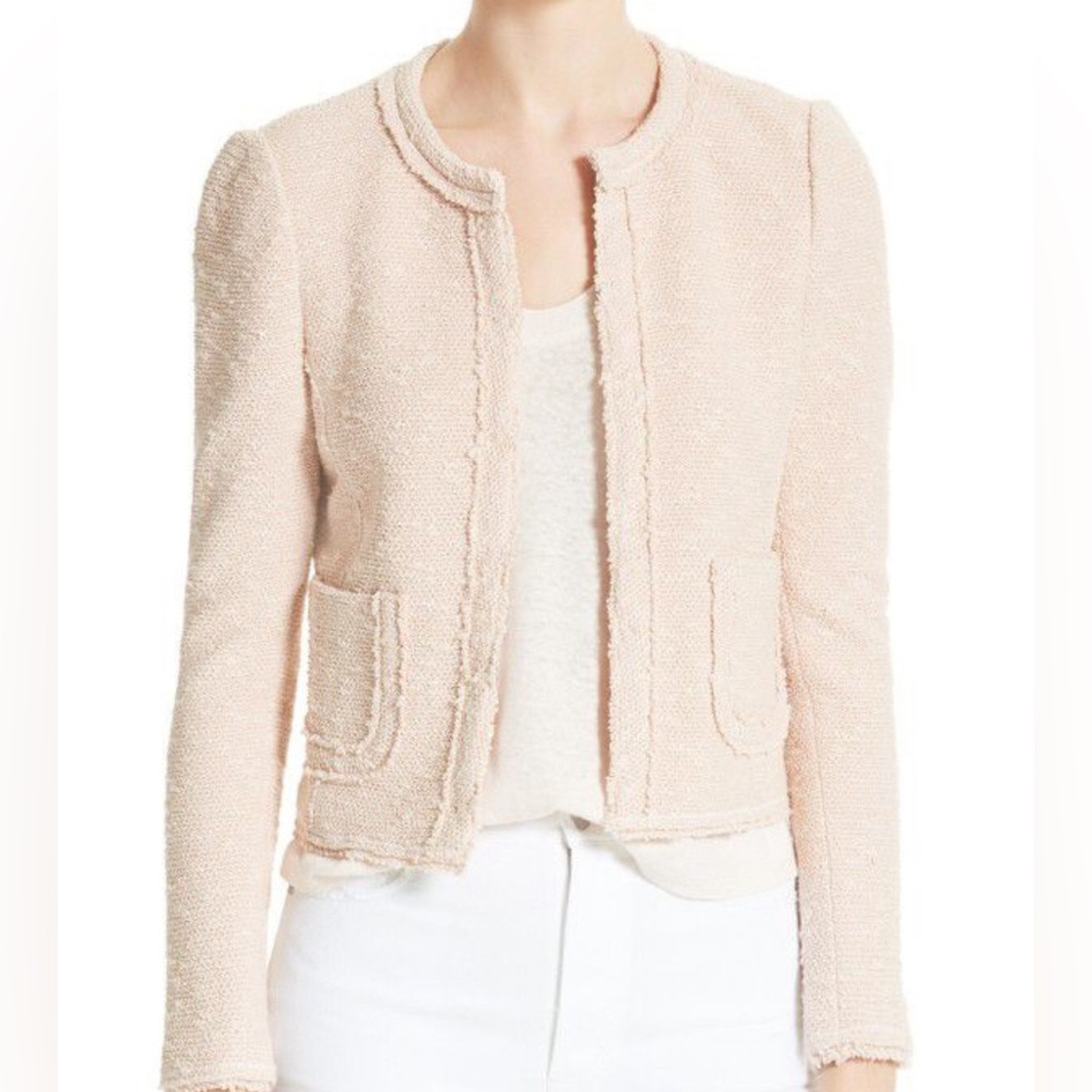 Rebecca Taylor pink blush Tweed Blazer Jacket size 10